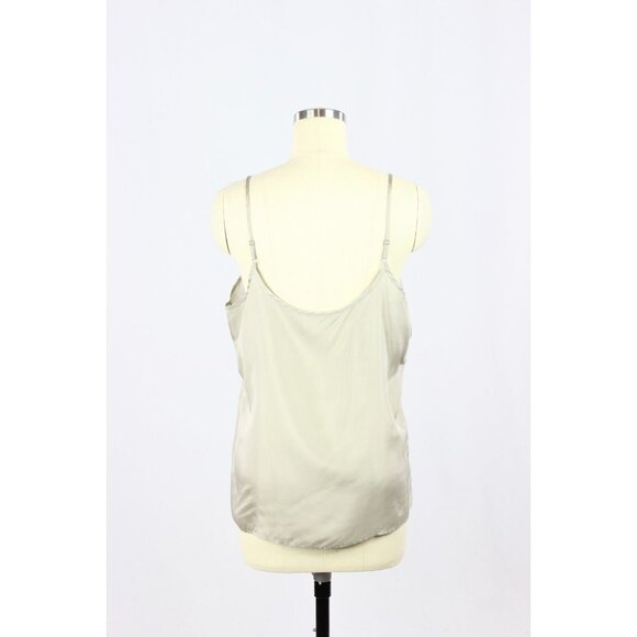 EILEEN FISHER Dove Beige Taupe Silk Habotai Camisole Tank Top, Size L - Picture 3 of 9